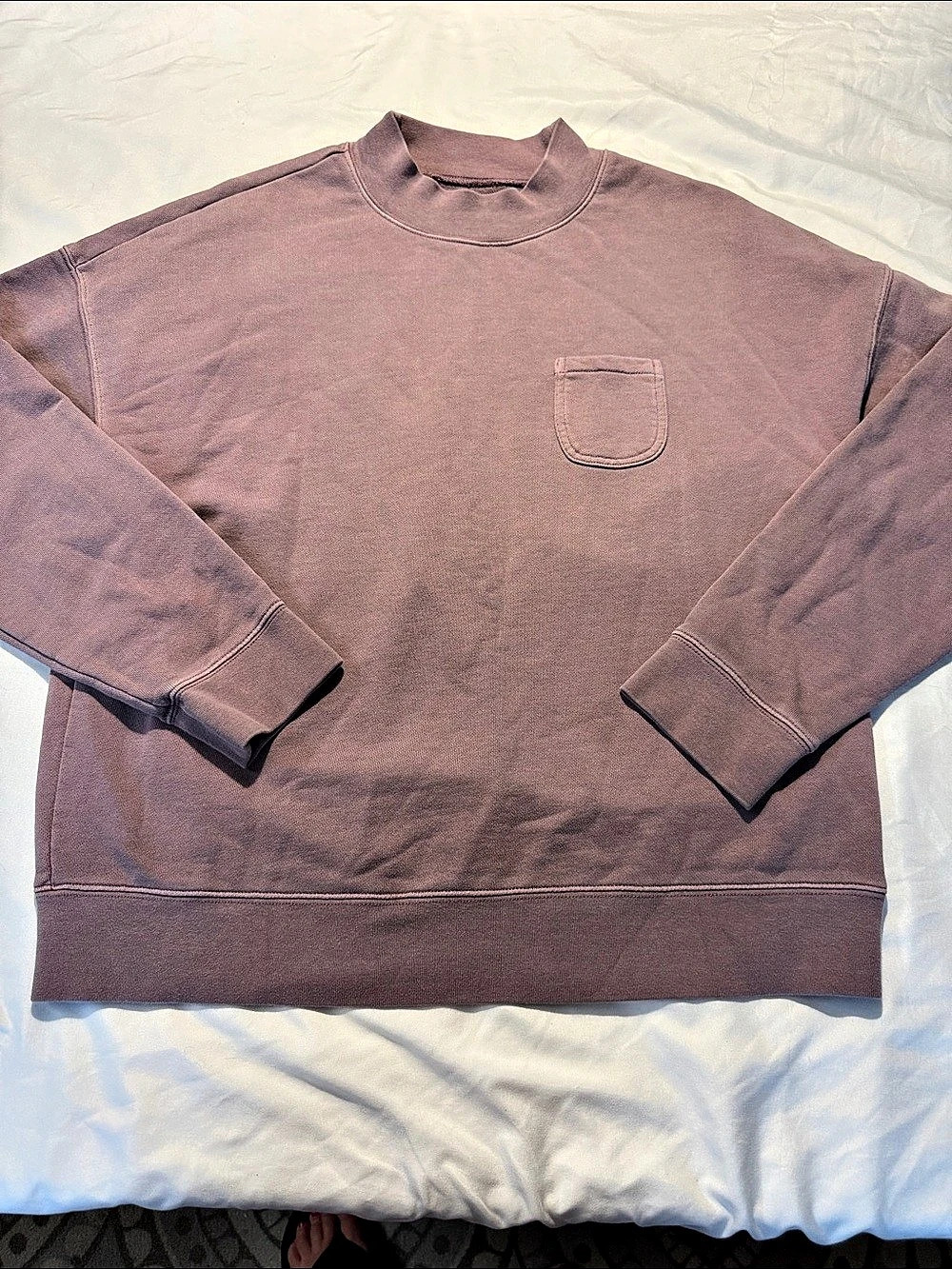 Madewell Garment-Dyed Studio Mockneck Sweatshirt Purple Medium